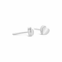 sterling silver tiny petite heart pierced stud earrings with posts