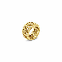 wide cross eternity band gold
