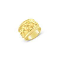 wide woven band gold