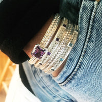 amethyst gemstone woven cuff bracelets