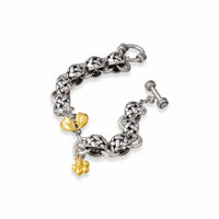 gold and silver bracelet with bee