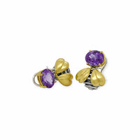 amethyst earrings with bees