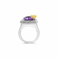 amethyst ring cushion cut stone