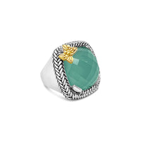 aqua chalcedony butterfly ring