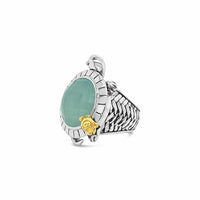 aqua chalcedony ring silver