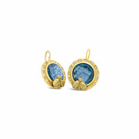 blue topaz dangle earrings with diamonds