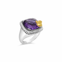cushion cut amethyst ring