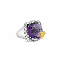 cushion cut amethyst ring silver