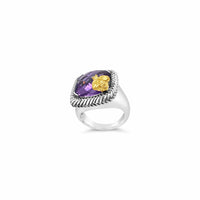 cushion cut amethyst ring sterling silver