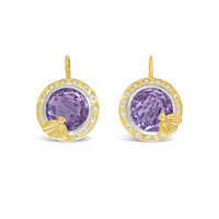 diamond bezel drop earrings amethyst