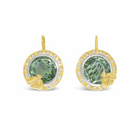 diamond bezel drop earrings prasiolite