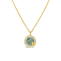 diamond bezel necklace with prasiolite