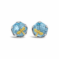 Dancing Dragonfly Earrings With Amethyst Silver Gold