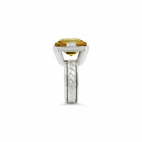 emerald cut citrine ring