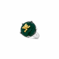 green onyx ring gold silver