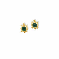 green onyx turtle earrings gold