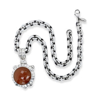 large turtle necklace with carnelian