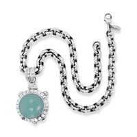 large turtle pendant with blue stone