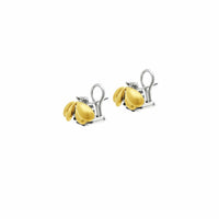medium gold bee earrings clip on