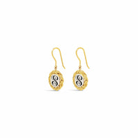 monogram earrings that dangle gold