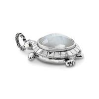 mother of pearl pendant silver turtle