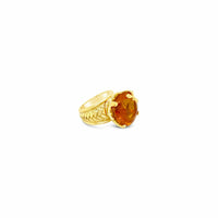 Madeira Citrine Ring With Dragonfly Gold