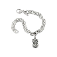 owl charm bracelet silver