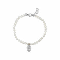 pearl bracelet with angel charm
