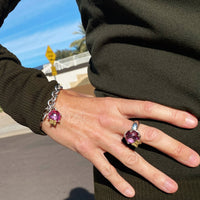pink topaz butterfly ring