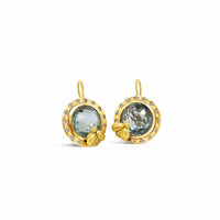 prasiolite drop earrings gold
