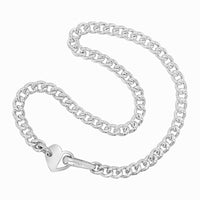 silver heart clasp necklace