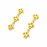 small gold cross drop earrings