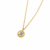 small initial necklace gold