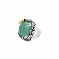 square aqua chalcedony ring silver