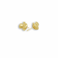tiny 18k gold bee earrings