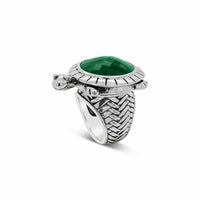 turtle ring with green stone