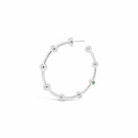 LARGE PIERCED SILVER HOOP EARRING