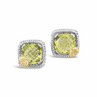 Silver Trenza And Gold Bee Sky Blue Topaz Earrings