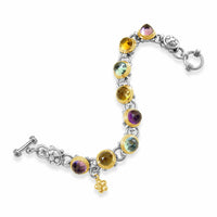 10mm Herd Of Turtles Bracelet | Sterling Silver 18k Gold Gemstone Bracelet