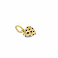 18k gold and silver heart charm