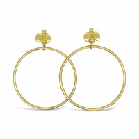18k gold bee hoop earrings