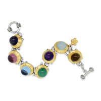 12mm Herd Of Turtles Bracelet | Sterling Silver 18k Gold Gemstone Bracelet