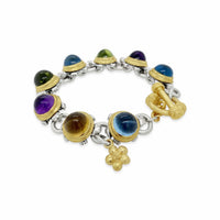 10mm Herd Of Turtles Bracelet | Sterling Silver 18k Gold Gemstone Bracelet