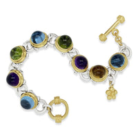 10mm Herd Of Turtles Bracelet | Sterling Silver 18k Gold Gemstone Bracelet