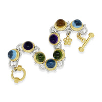 10mm Herd Of Turtles Bracelet | Sterling Silver 18k Gold Gemstone Bracelet