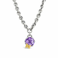 amethyst necklace with gold butterfly