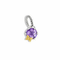 amethyst pendant with gold butterfly