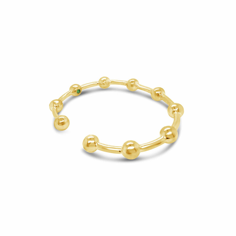 Italian Gold 14K Two-Tone Double Ball Open Cuff - ShopStyle Bracelets