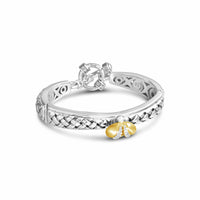 Diamond Bee Bangle Bracelet with Toggle | Gold & Silver Barbarilla Bracelet