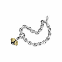 bee charm bracelet silver gold